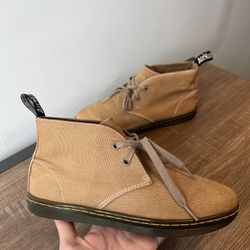 Dr Martens Henrie Chukka Boots Canvas Shoes Size 8 Mens Tan And Brown Air Wait