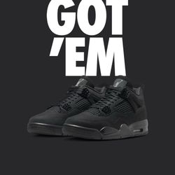 Jordan 4 Black cat Sz 11m, 9.5m, 7y