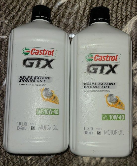 Brand New Castrol GTX SAE 10W-40 Motor Oil 2 Quarts