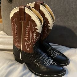 Tony Lama Black Bullhide Cowboy Boots Size 2.5