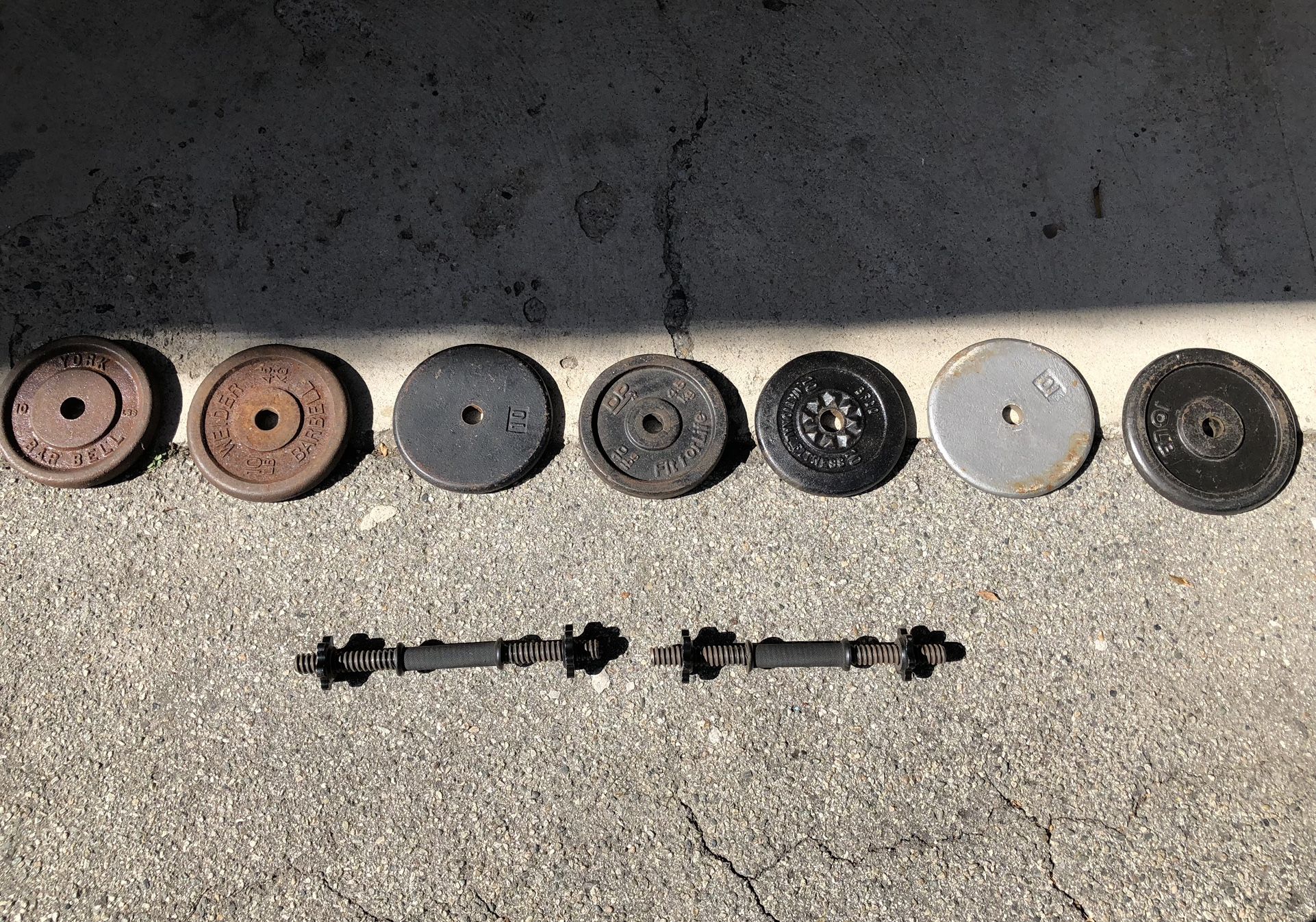 Dumbbell Set, with Star Collar Handles and 70 Lbs Weights