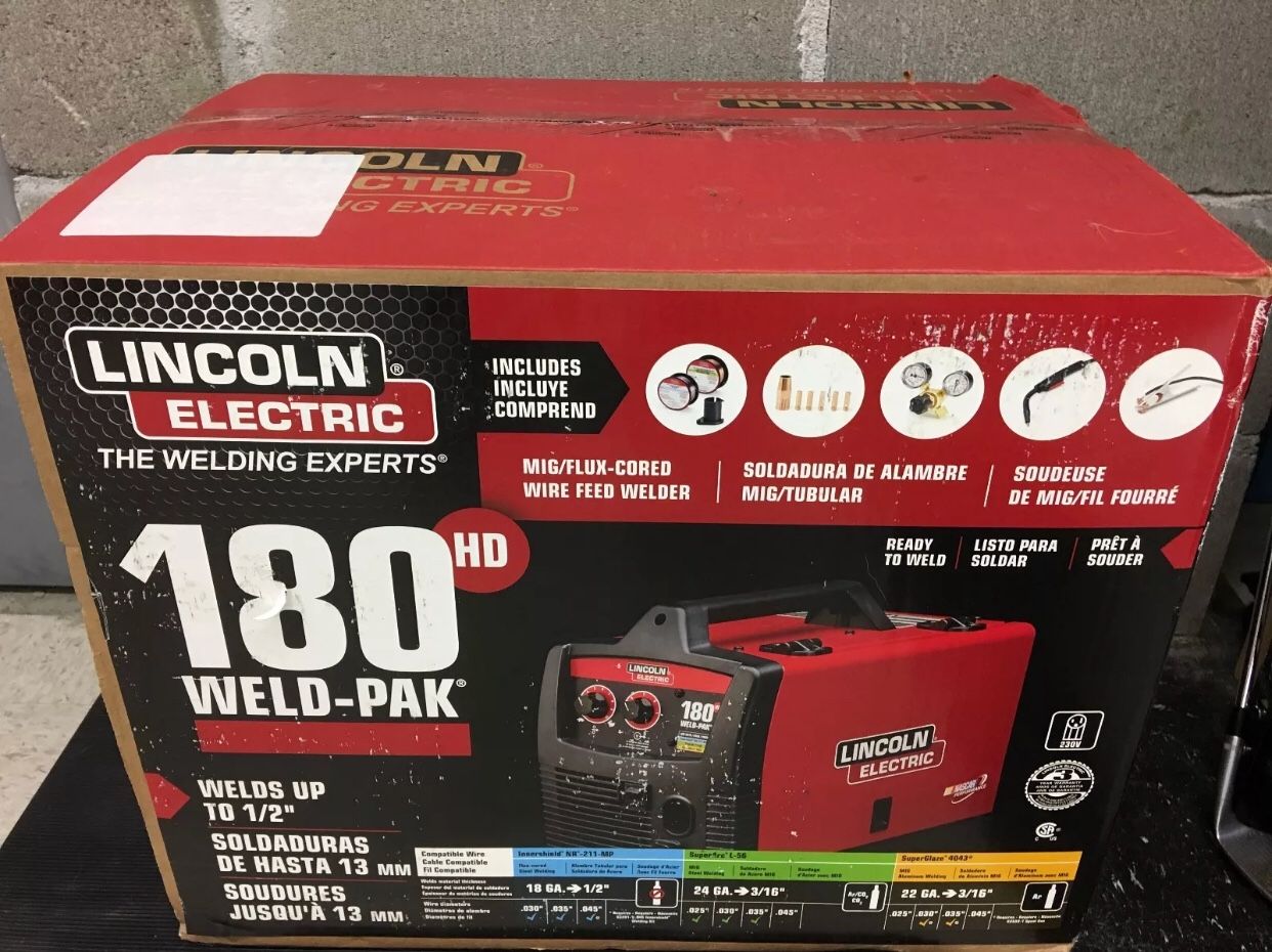 Brand New New Lincoln Electric Welder Weld-Pak K2515-1 MIG 180 HD Flux-Cored Code 11938