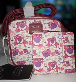 Brand New! Loungefly Pixar Toy Story Lotso Crossbody + Wallet