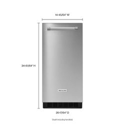 ❄️ NEW KitchenAid - 15" 22.8-Lb. Freestanding Icemaker - Stainless steel Model KUIX535HPS