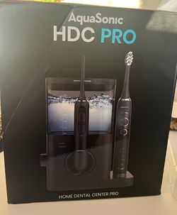 AquaSonic Home Dental Center PRO - Complete Oral Care at Home - Electric Toothbrush, Whiter Teeth & Healthier Gums - Black Series Pro + Oral Irrigator