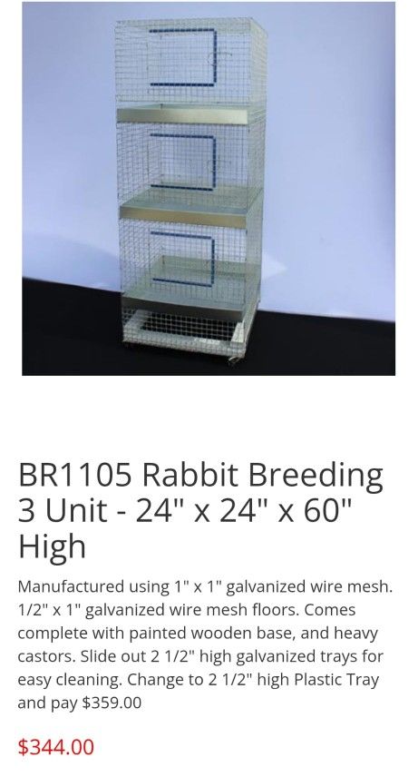 Stacked 3 Rabbit cages