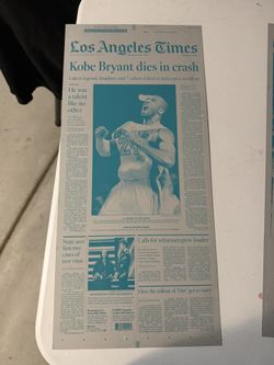 Kobe LA Times Newspaper Plate