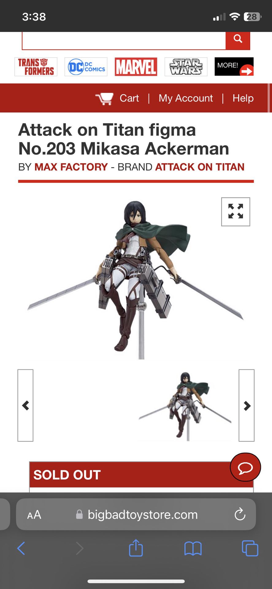 Mikasa Ackerman Figma action Figure 