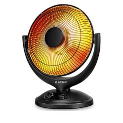 Oscillating Parabolic Space Heater with Thermostat and Timer, Radiant Dish Heater