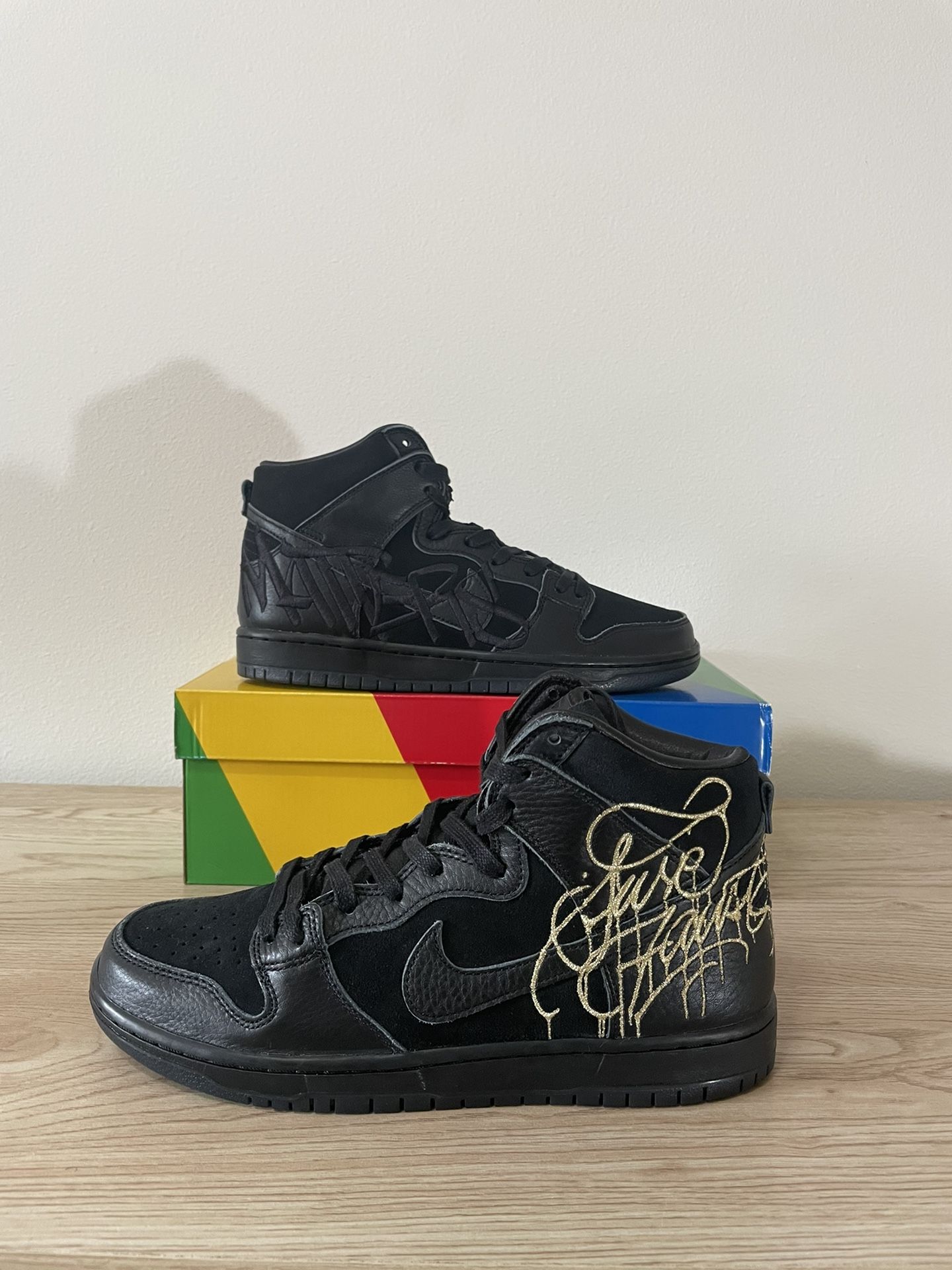 Nike Dunk Sb High: Faust Black Gold Men Size 10.5