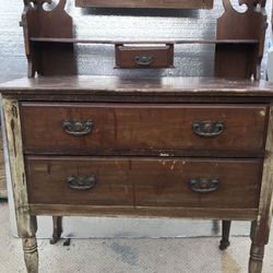 Antique Console table with wheels on the legs