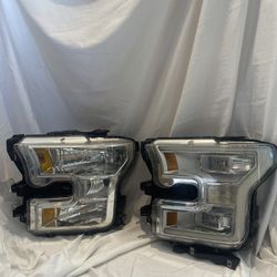 Halogen Headlight Assembly with Orig Bulbs Compatible with Ford F-150 2010 - 2015 