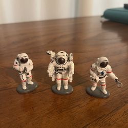 3 Vintage 1990s NASA Astronaut 2" Action Figures - Cake Topper Space Toys!