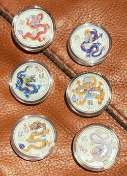 1/2 Oz Silver Colorized Year Of The Dragon