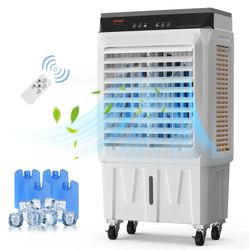 Evaporative Air Cooler, 2100 CFM, 135° Oscillating Swamp Cooler with Adjustable 3 Speeds
