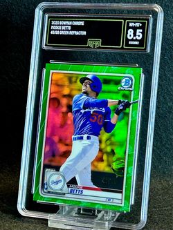 2020 Bowman Chrome 🔥 Mookie Betts 🔥 Green Refractor 46/99 GMA 8.5 NM-MT 💎 - Los Angeles Dodgers