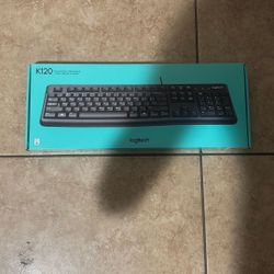 Logitech K120 Wired Keyboard for Windows, Plug and Play, Full-Size, Spill-Resistant, Curved Space Bar, Compatible with PC, Laptop - Black