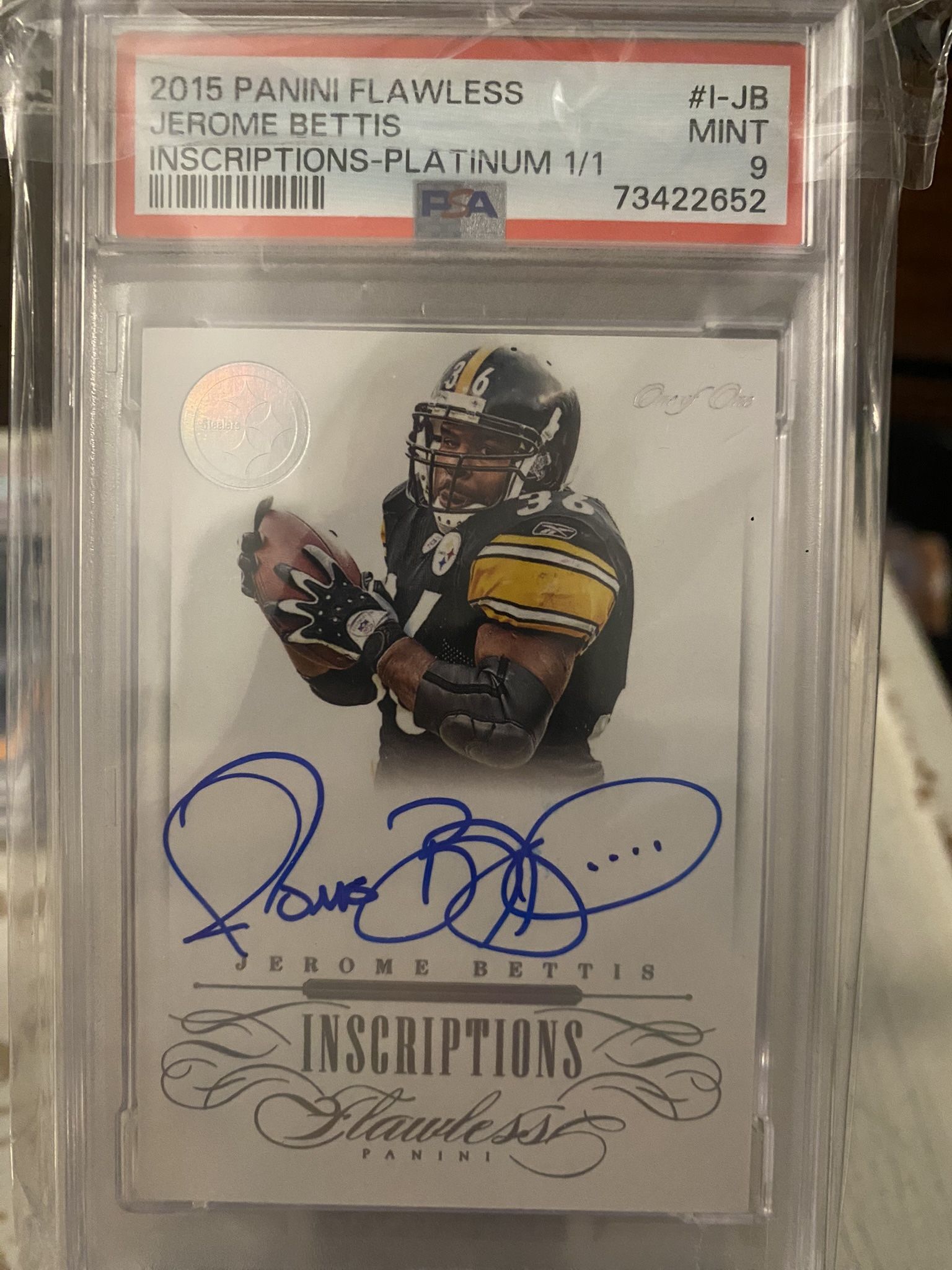 2015 Flawless Jerome Bettis Auto 1/1 Mint 9
