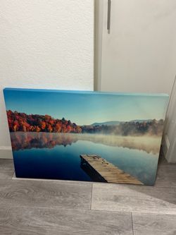 Serene Lake and Autumn Forest Canvas Wall Art