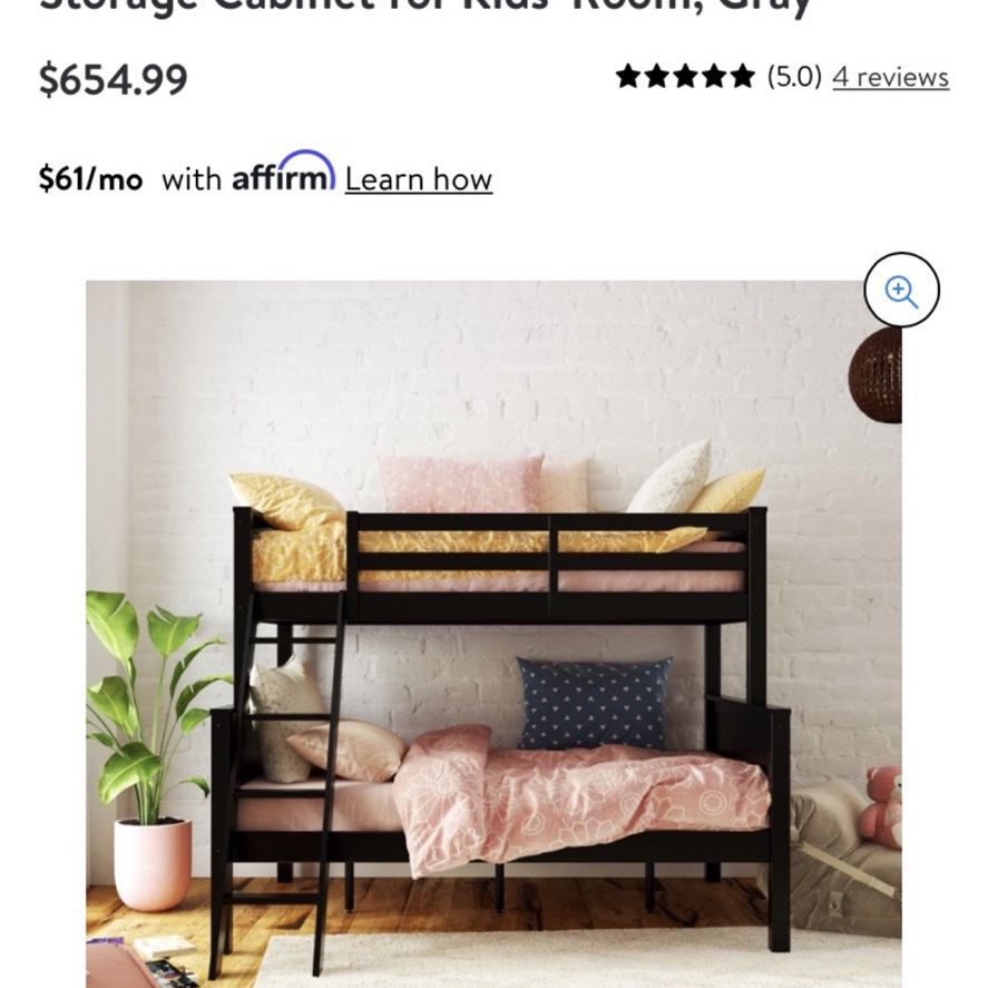 Full Bed & Like NEW & Clean Mattress In black / Bunk Bed