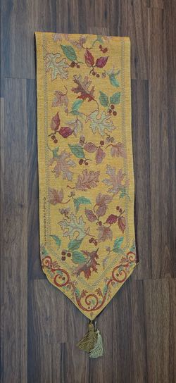 Sally Eckman Roberts autumn leaf tapestry table runner (see last picture)