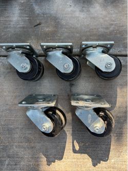 3 inch casters, 5 in total