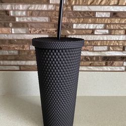 LIKE NEW DIAMOND TUMBLER WITH STRAW 24 OZ 