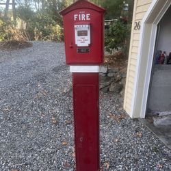 Vintage Gamewell Fire Alarm Call Box w/ Original Pedestal – Collectible – $900