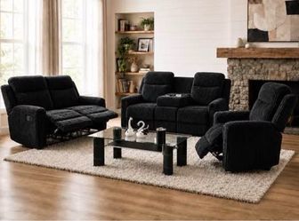 NEW 3pc RECLINING SOFA LOVESEAT AND RECLINER WITH FREE DELIVERY ORDER HERE PAY ON DELIVERY