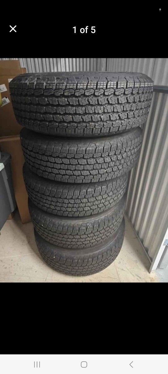 Set Of 5 Wrangler Tires And Wheels