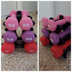 Dumbbells Set With Weight Rack, New,  $15