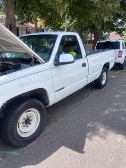 White Chevy Cheyenne pickup
