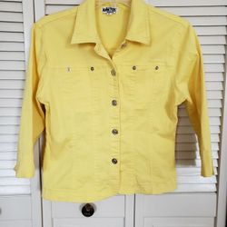 Super Cute Yellow Jean Jacket                                                                                                            (Size Medium)