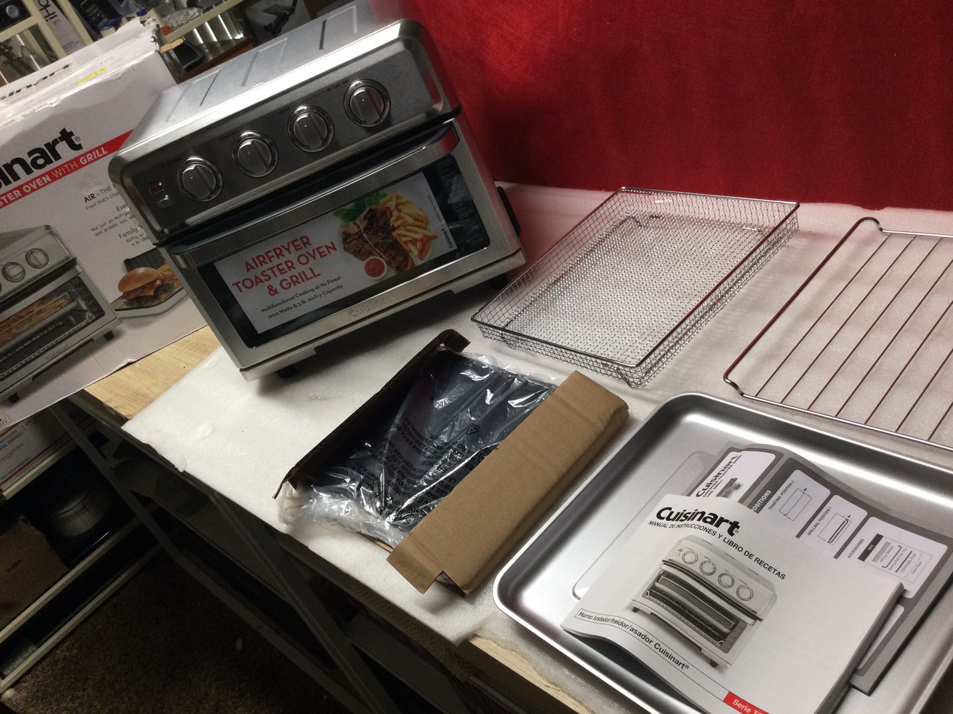 CUISINART - AIR FRYER TOASTER OVER WITH GRILL-STAINLESS STEEL…TOA-70. OPEN BOX COMES COMPLETE RETAILS AT 229.95 PLUS TAX