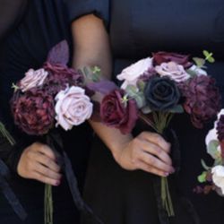 Bridesmaids Silk Flower Bouquets - 3 Pieces 