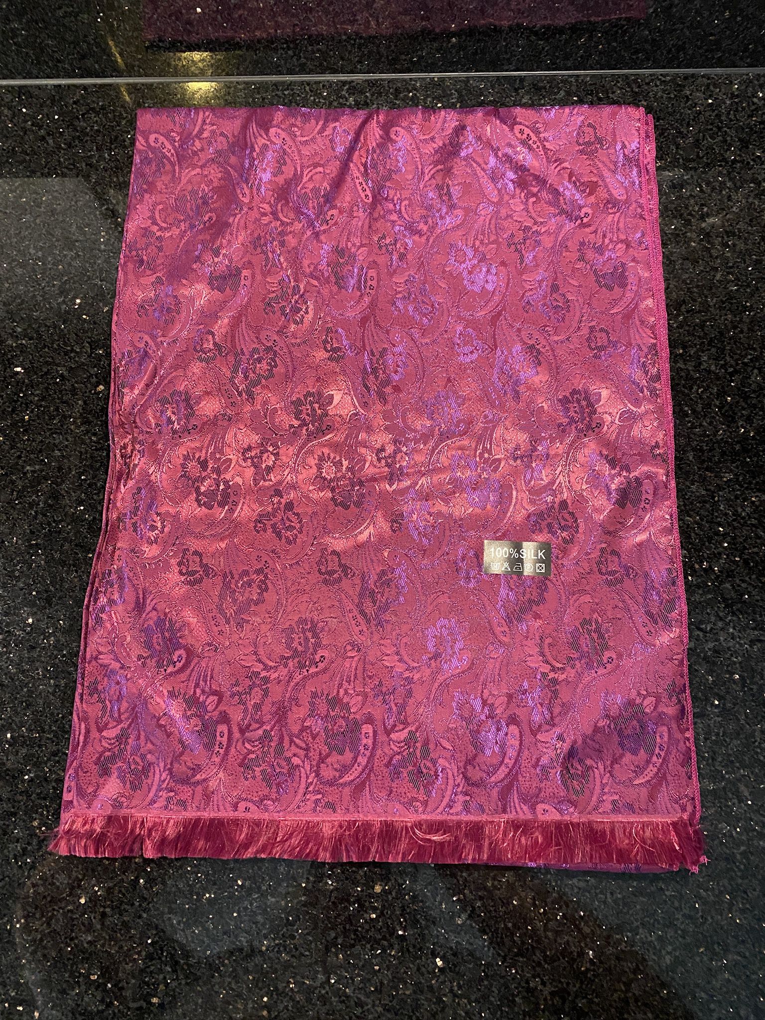 100% Silk Scarf 27x74” Long Shawl Wrap Floral