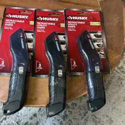 HUSKY (3) Retractable Utility Knives 