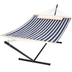 SUNCREAT Double Hammock, Outdoor Portable Hammock, Blue, Without a pillow