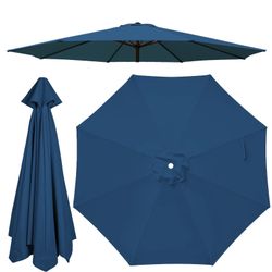Jorohiker 9ft Patio Umbrella Replacement Canopy For 8 Ribs?Durable?Waterproof, UV-Resistant & Easy To Install?Navy Blue Canopy Only