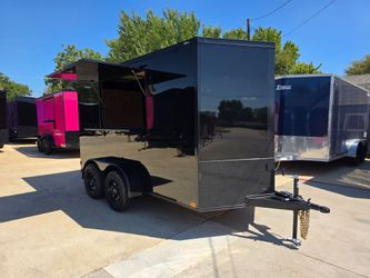2027 New 6x12 TA Screwless Enclosed Vending Trailer | Blackout | Spoiler Package | .08 Polycor | Dexter Axle | 1250 (BLACK)