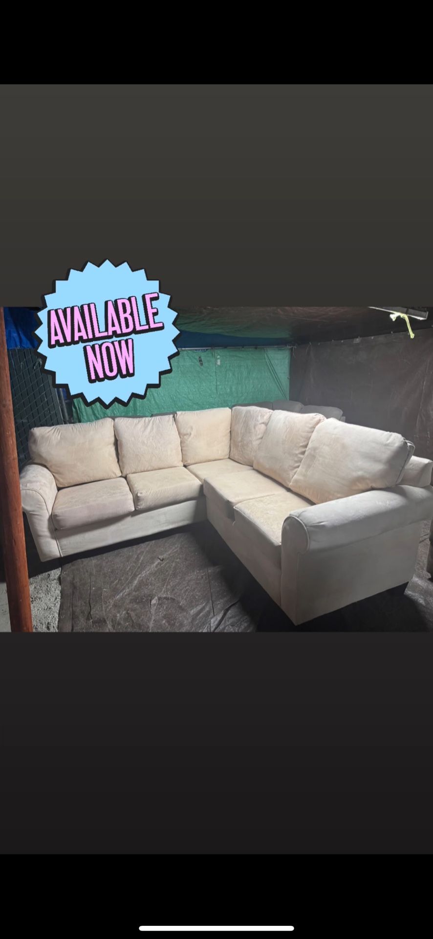 Cream color couch good condition clean we sell the time delivery $40 local