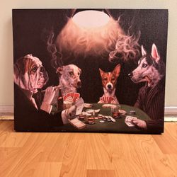 Canvas Print Dogs Playing Poker
