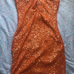 Sparkly Orange Fashion Nova Dress
