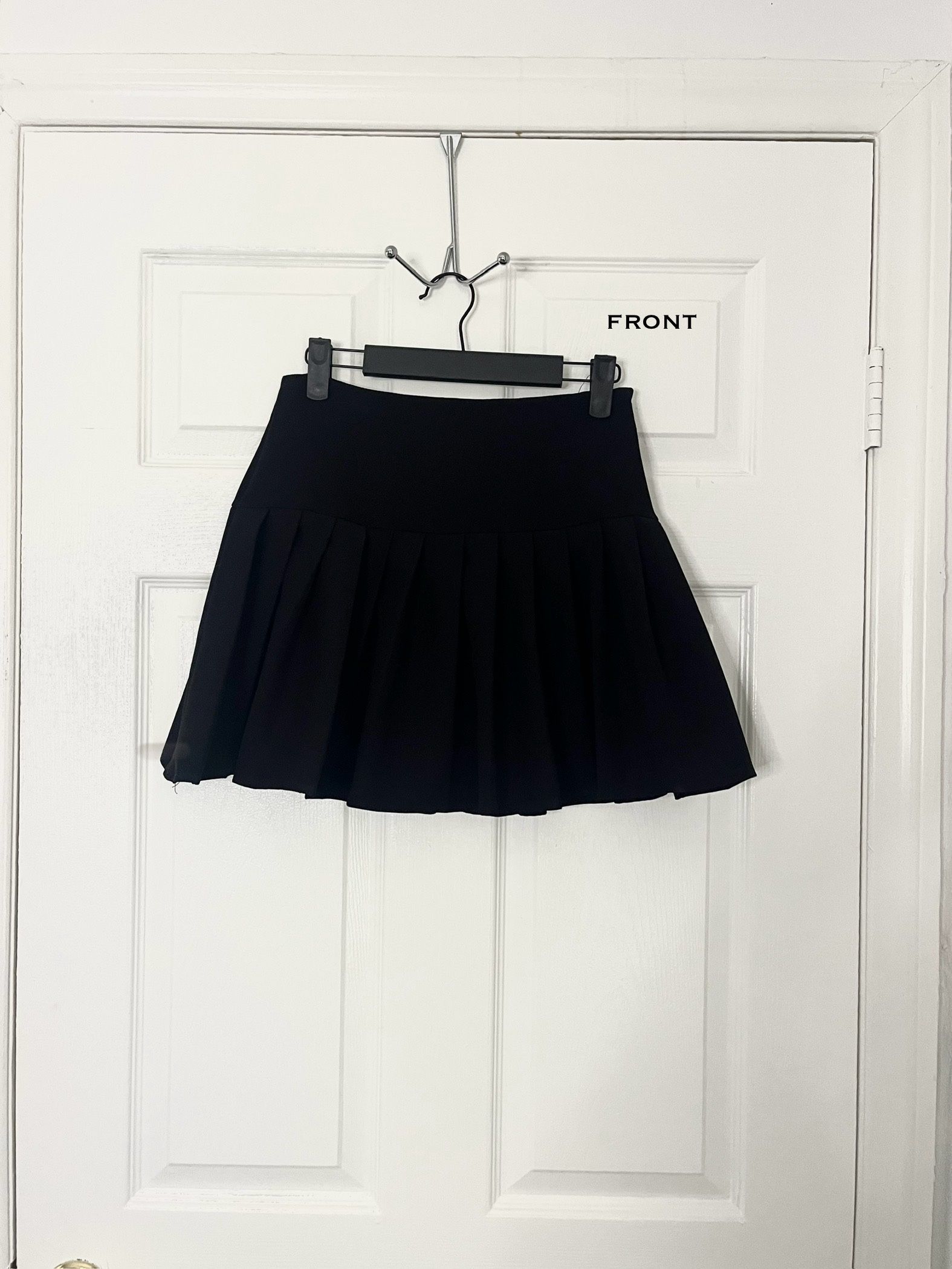 Black Pleated Tennis Mini Skirt