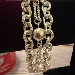 Sterling silver and Pearl Chunky Multi Strand Bracelet - Adjustable 
