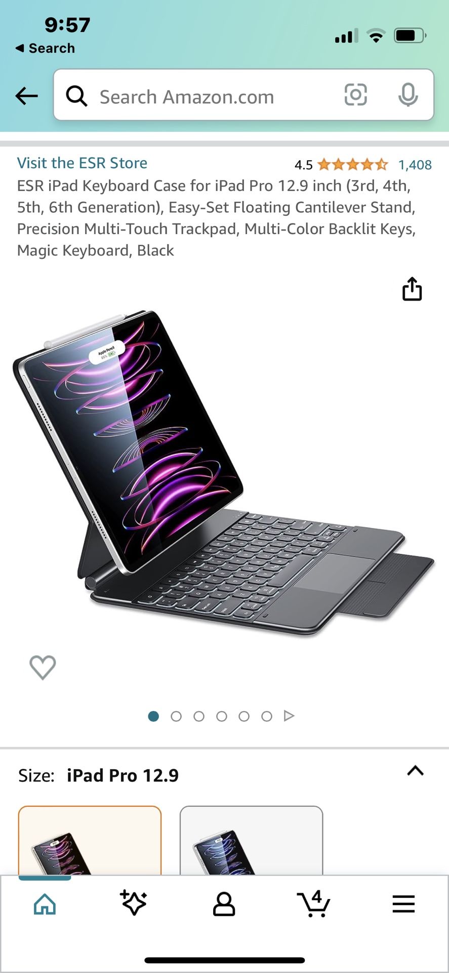 Case And Keyboard for iPad Pro 12.9 inch (3rd, 4th, 5th, 6th Generation)