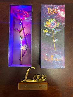 Light up rose with love sign. Comes with box