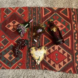 Bundle Vintage Kurt Alder Wine Themed Christmas Ornaments 