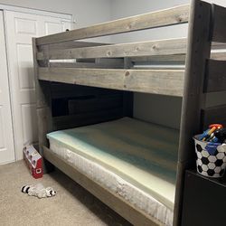 Full Over Full Wood Bunk Beds With Stairs