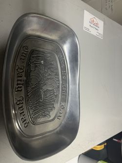 Vintage Give Us This Day Our Daily Bread" Serving Tray, Plate good